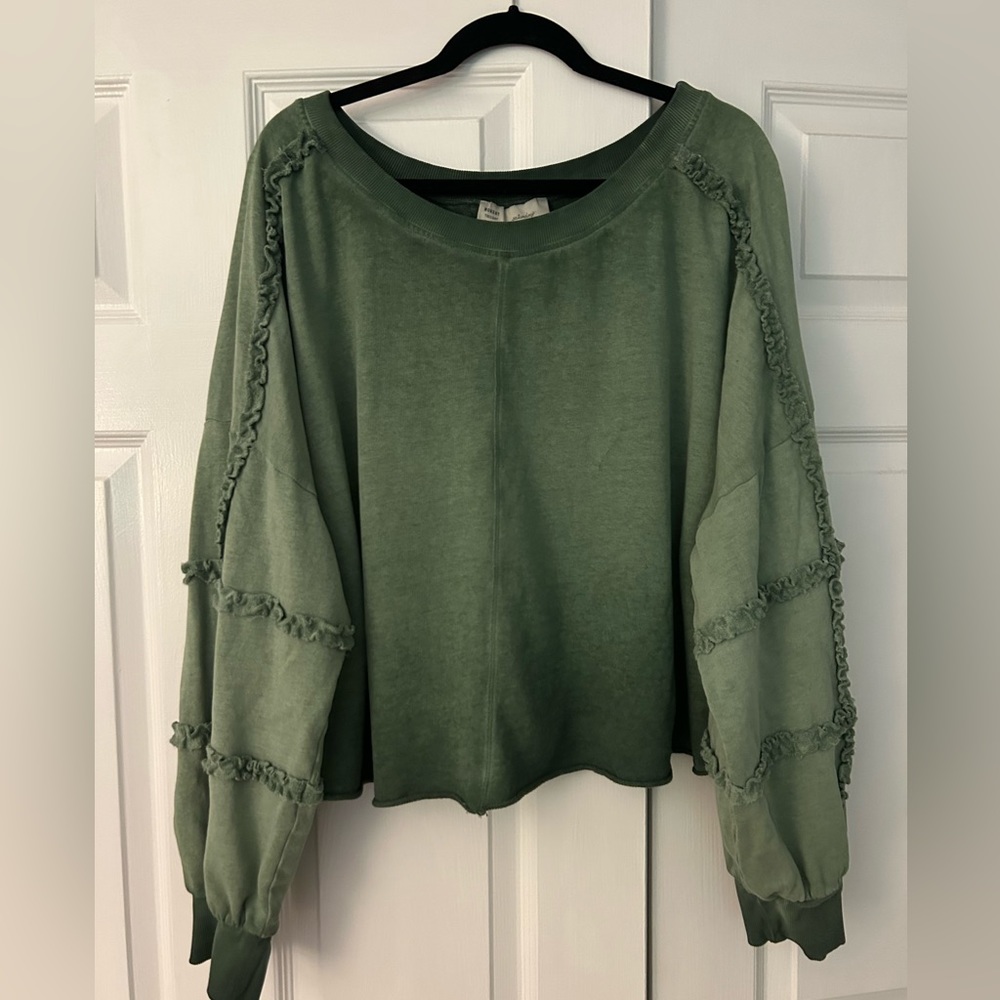 Anthropologie ruffle sweatshirt